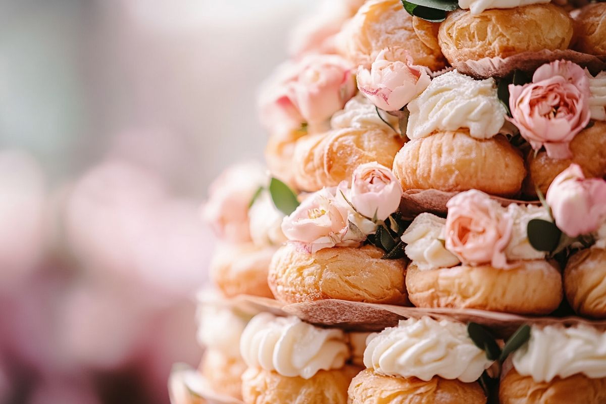 Pièce montée de choux pour un mariage champêtre : un délice à découvrir
