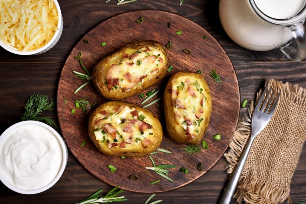 Baked stuffed potatoes