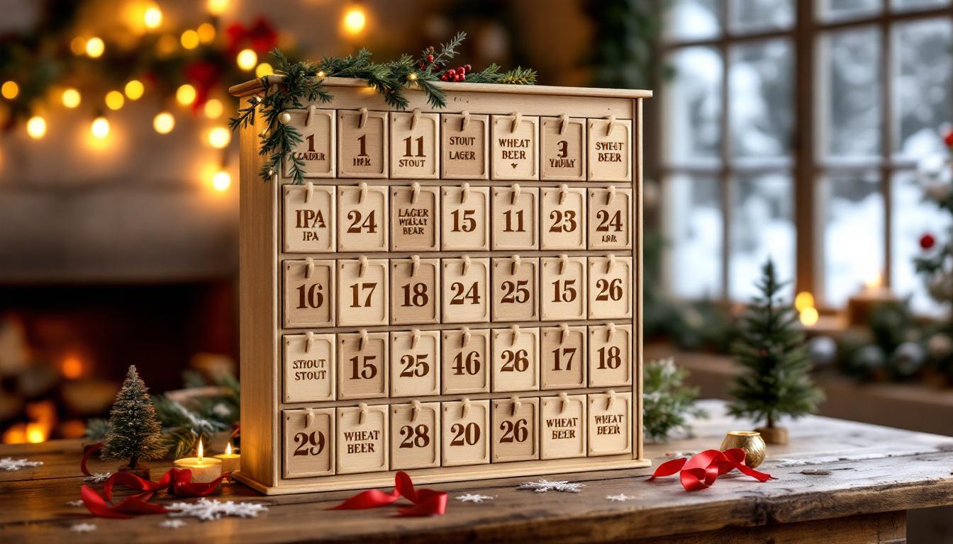 découvrez notre calendrier de l'avent bière, une surprise pétillante pour célébrer les fêtes avec dégustation de bières artisanales chaque jour.