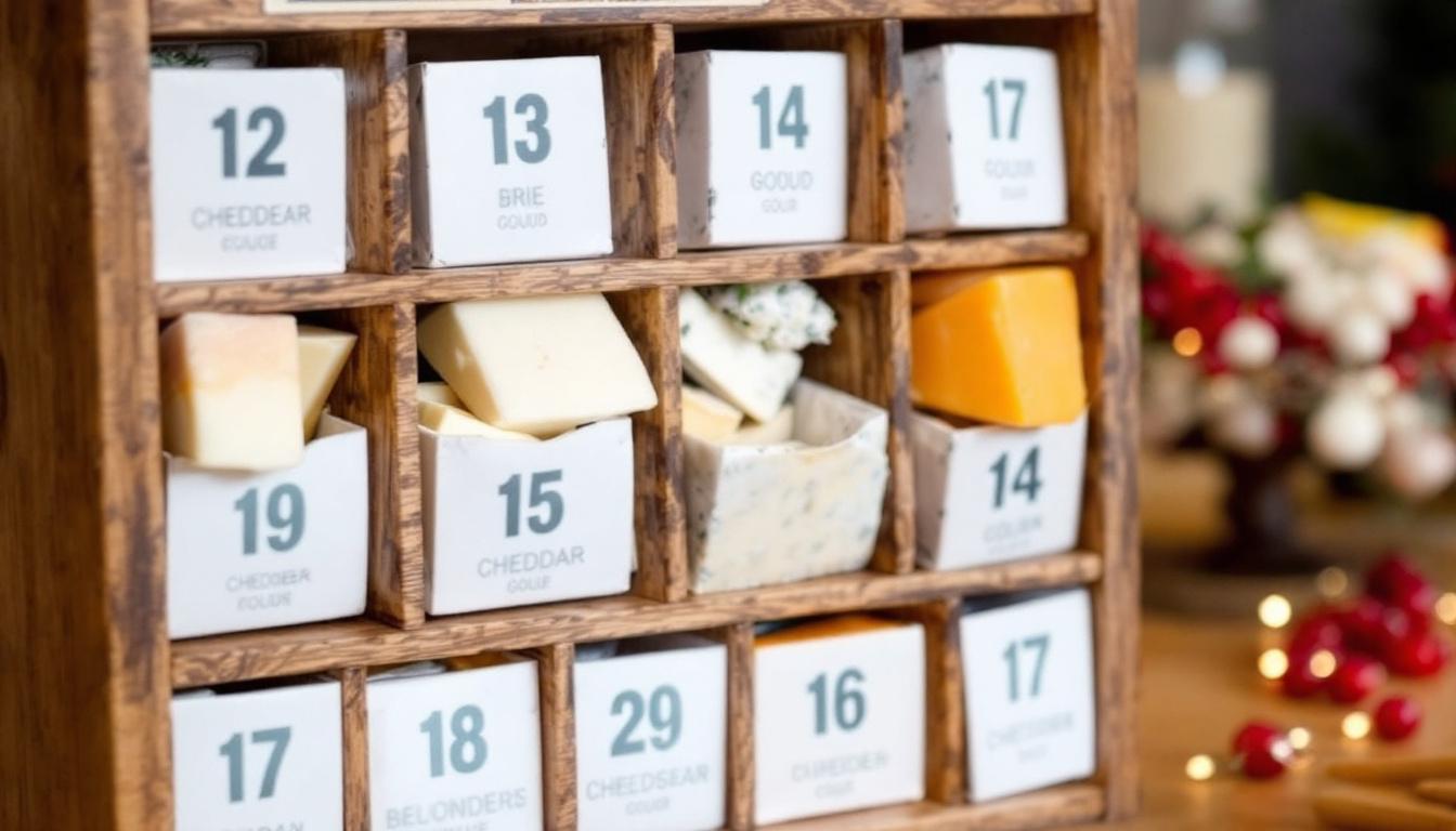 découvrez le calendrier de l'avent fromage, la surprise gourmande parfaite pour les amateurs de fromage, avec une variété de saveurs à déguster chaque jour jusqu'à noël.
