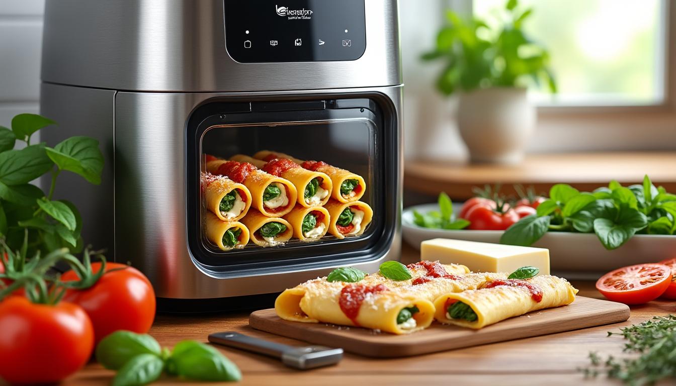 apprenez à préparer des cannelloni délicieux et rapides avec l'air fryer grâce à nos astuces pour un dîner savoureux en un rien de temps.