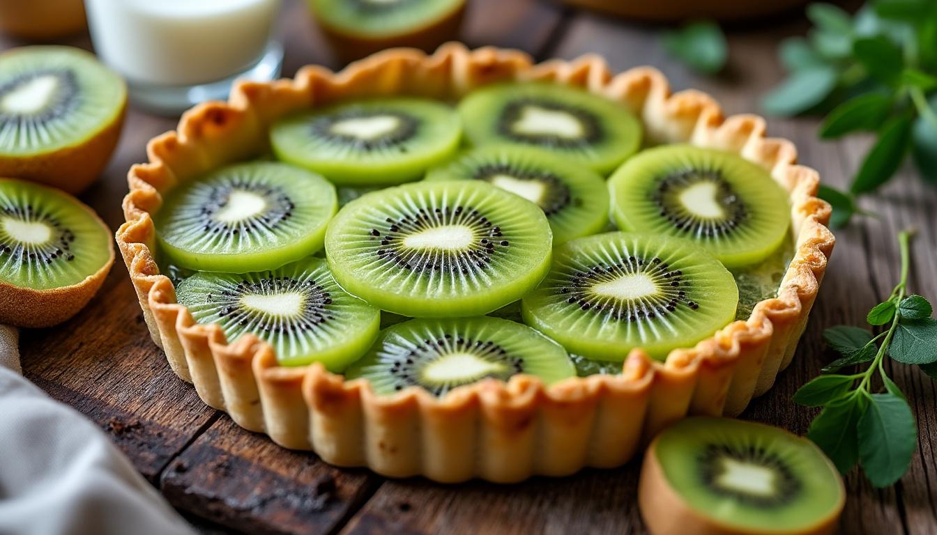 découvrez la recette authentique de la tarte au kiwi de grand-mère, un dessert délicieux et facile à préparer qui saura faire fondre les cœurs à chaque bouchée.