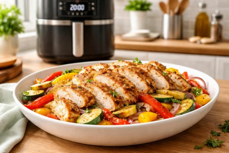 découvrez comment préparer un émincé de poulet savoureux et croustillant à l'air fryer en moins de 30 minutes grâce à notre guide simple et rapide.