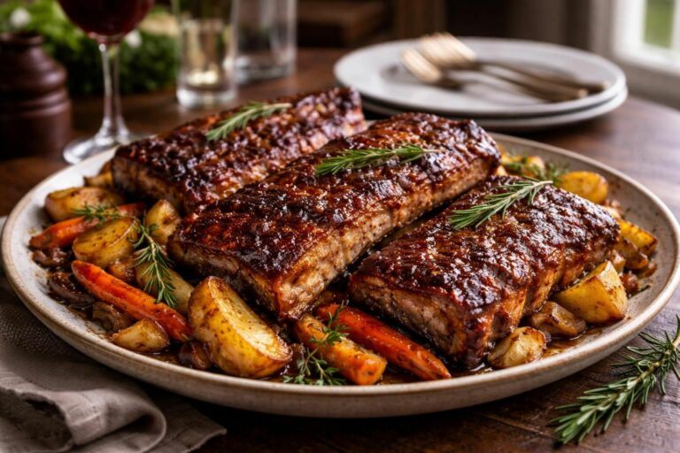 découvrez la recette des travers de porc fondants, cuits lentement au four pour une viande tendre et savoureuse. idéale pour impressionner vos invités lors de vos repas.