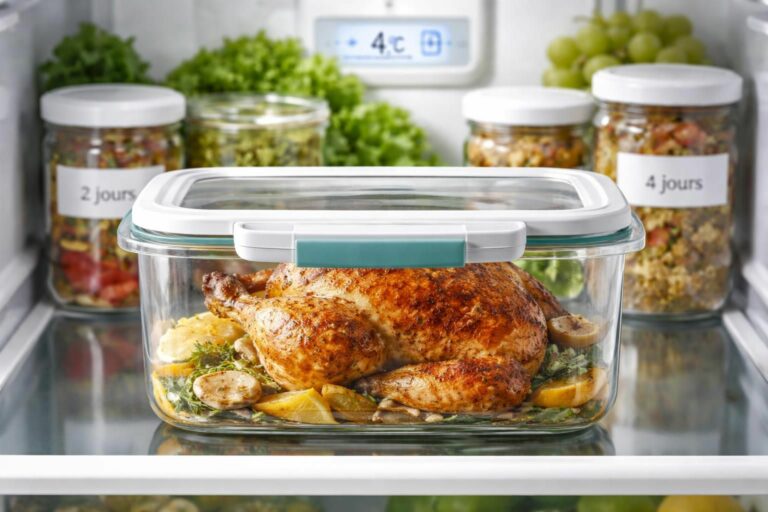 découvrez combien de temps conserver votre poulet rôti cuit au réfrigérateur pour préserver sa saveur et sa texture exceptionnelles. astuces et conseils pour un goût inégalé à chaque dégustation.