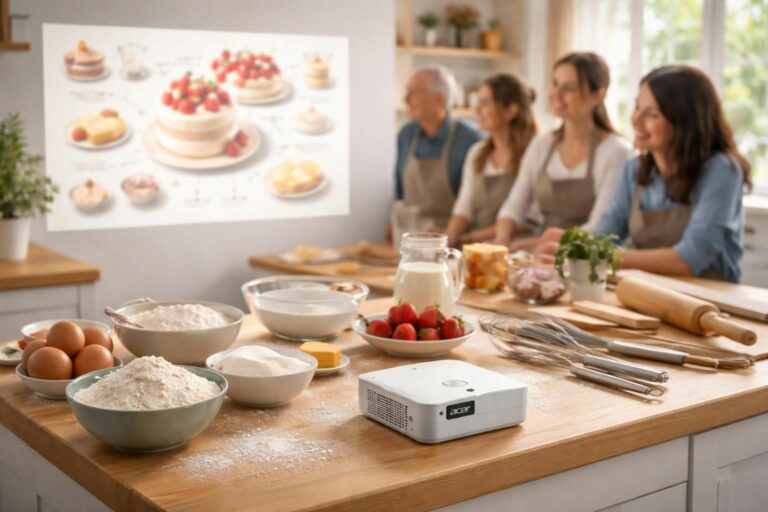 participez à notre atelier gâteaux unique avec un mini vidéoprojecteur acer pour découvrir et suivre des recettes projetées en direct. apprenez à confectionner de délicieux desserts de manière ludique et innovante !
