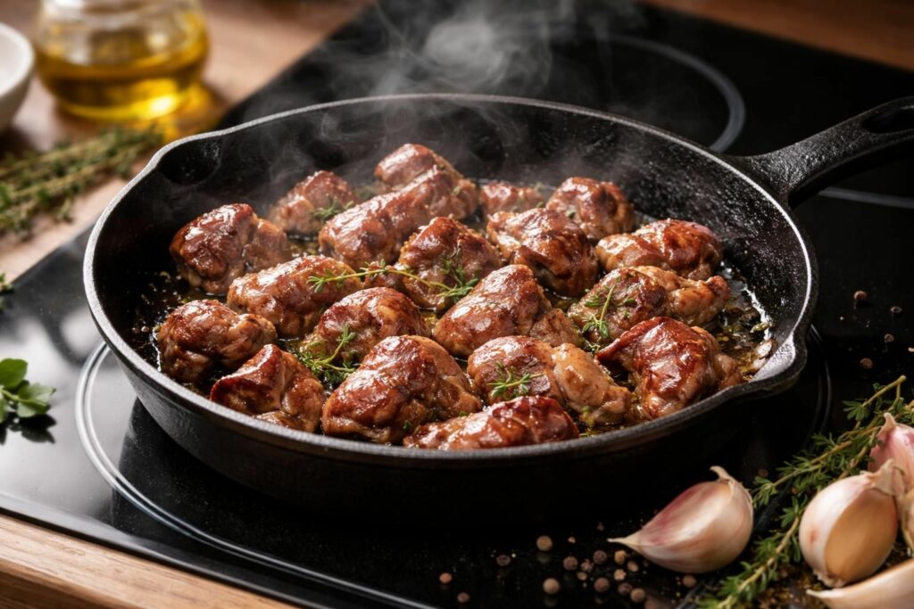 découvrez nos astuces pour réussir la cuisson du gésier de volaille à la poêle et obtenir une texture tendre et savoureuse à chaque fois.