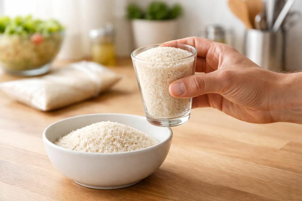 apprenez à doser parfaitement votre riz sans balance grâce à une astuce simple utilisant un verre, pour des repas réussis à chaque fois.