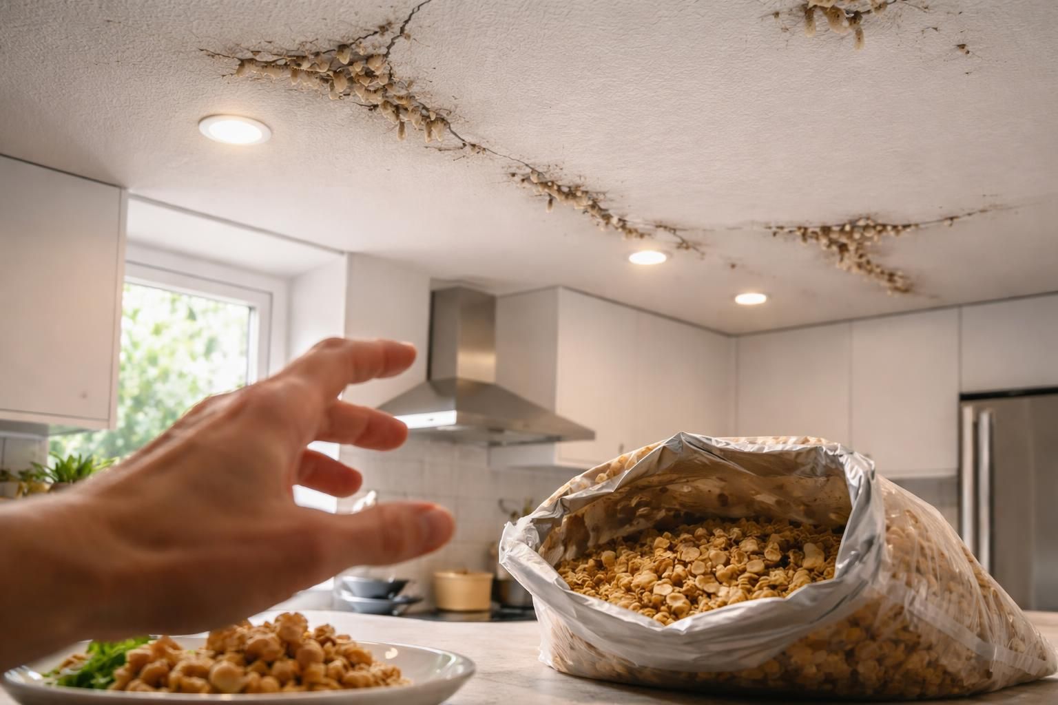 découvrez les risques invisibles liés aux larves de mite alimentaire présentes au plafond et leur impact sur la sécurité de votre alimentation.