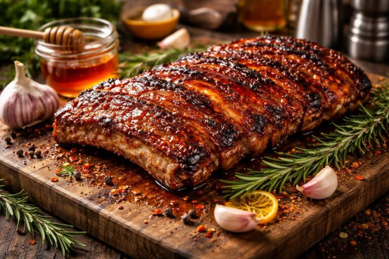 découvrez les secrets d'une marinade savoureuse pour travers de porc au four et régalez vos papilles avec des saveurs intenses et délicieuses.