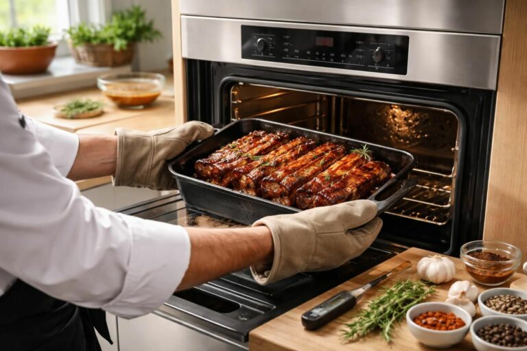 découvrez des astuces de chef pour optimiser le temps de cuisson de vos travers de porc au four et obtenir une viande tendre et savoureuse à chaque fois.
