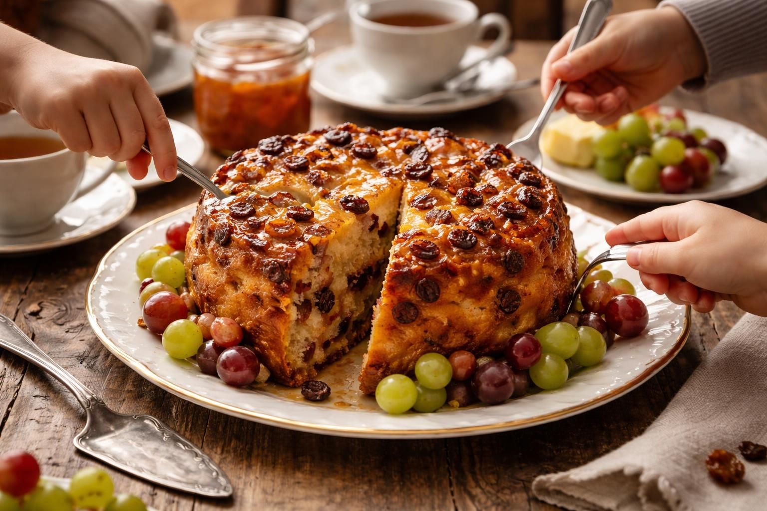 découvrez la recette du pudding au raisin de cyril lignac, un dessert savoureux et convivial à partager en famille pour des moments gourmands et chaleureux.